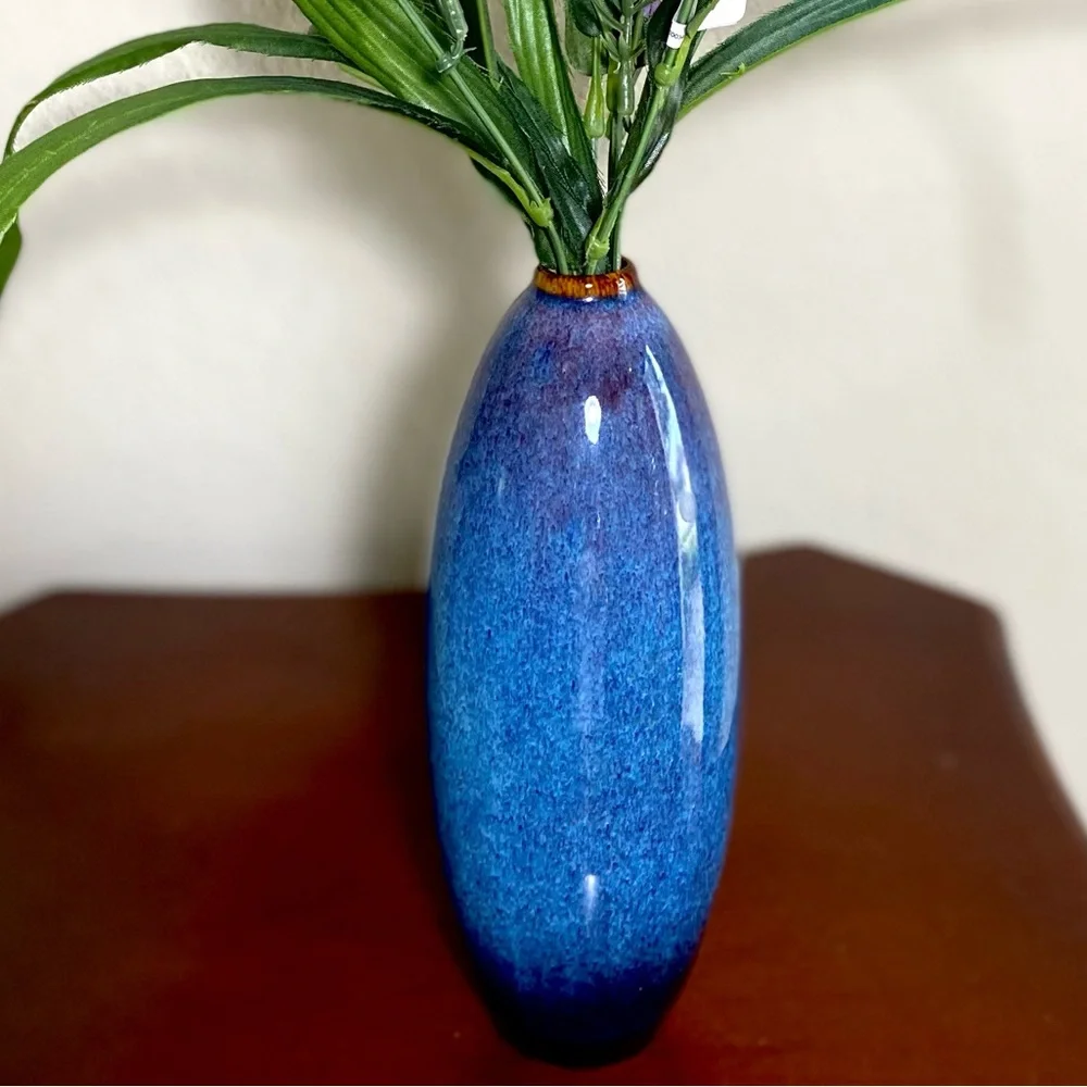 Vase CLYTYOPK Ceramic glazed Vase Modern Farmhouse Decoration cobalt Blue